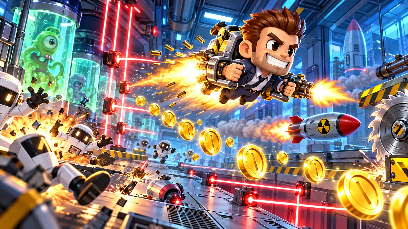 Jetpack Joyride game-inspired editorial illustration